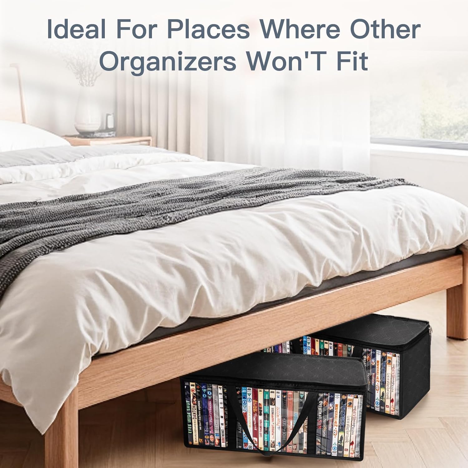 Criusia 6 Pack DVD Storage Bags, Clear PVC Media Organizer with Zipper and Handles, Stackable Holder Case for CDs, Blu-ray, Video Games, Albums, Movie Cases - Image 8