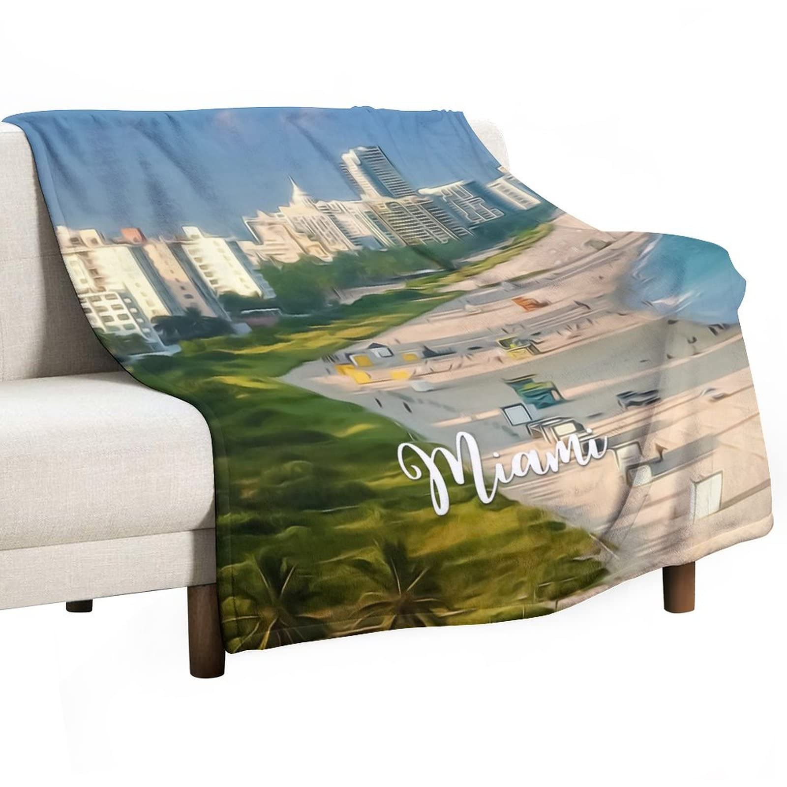 Couvertures en flanelle Miami plaid chaud réversible en polaire pour voyage et canapé design