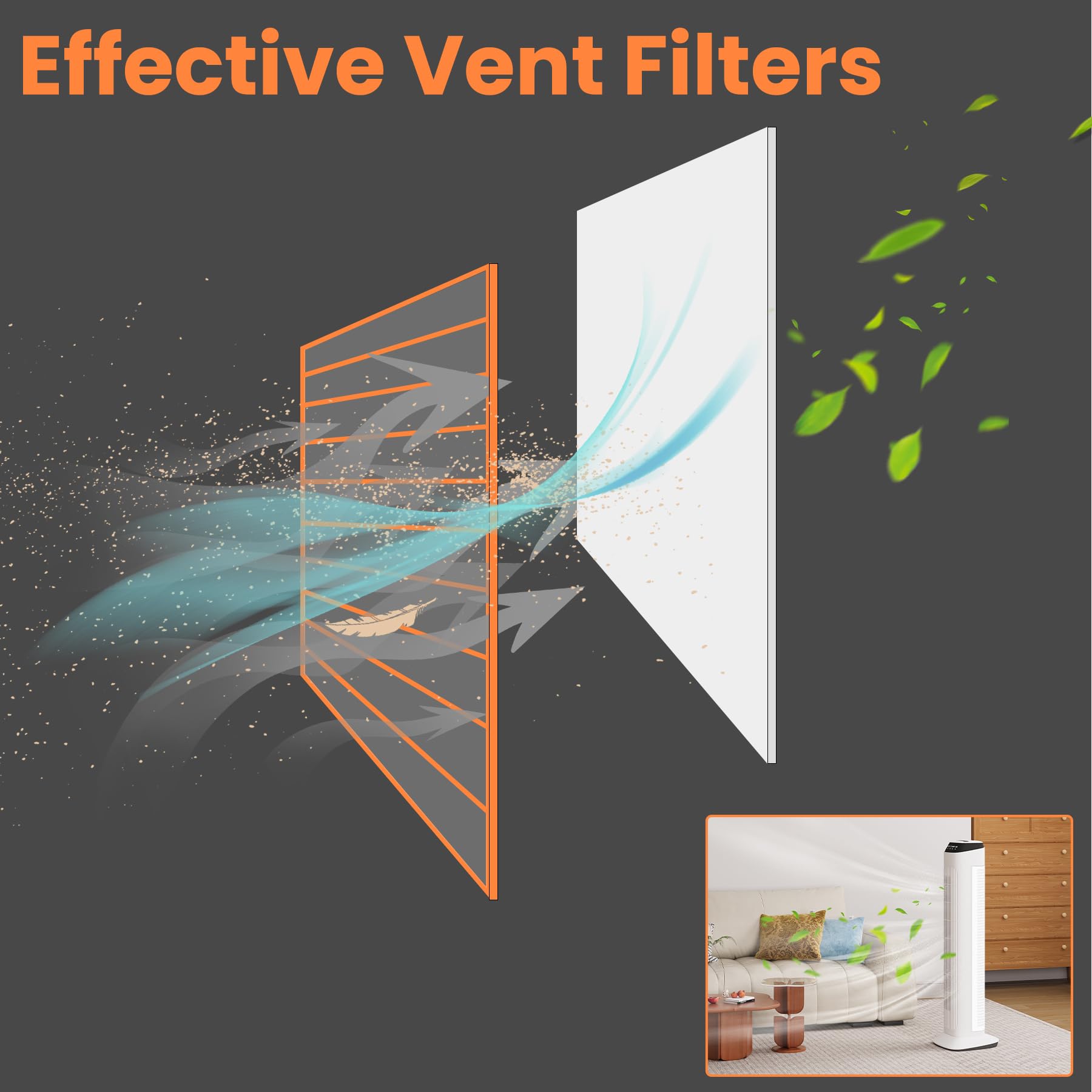 Filtro de aire universal para ventilador de torre, filtros de flujo de aire fácil, diseño flexible de fácil ajuste, captura el polvo de aire, compatible con la mayoría de ventiladores de torre 5