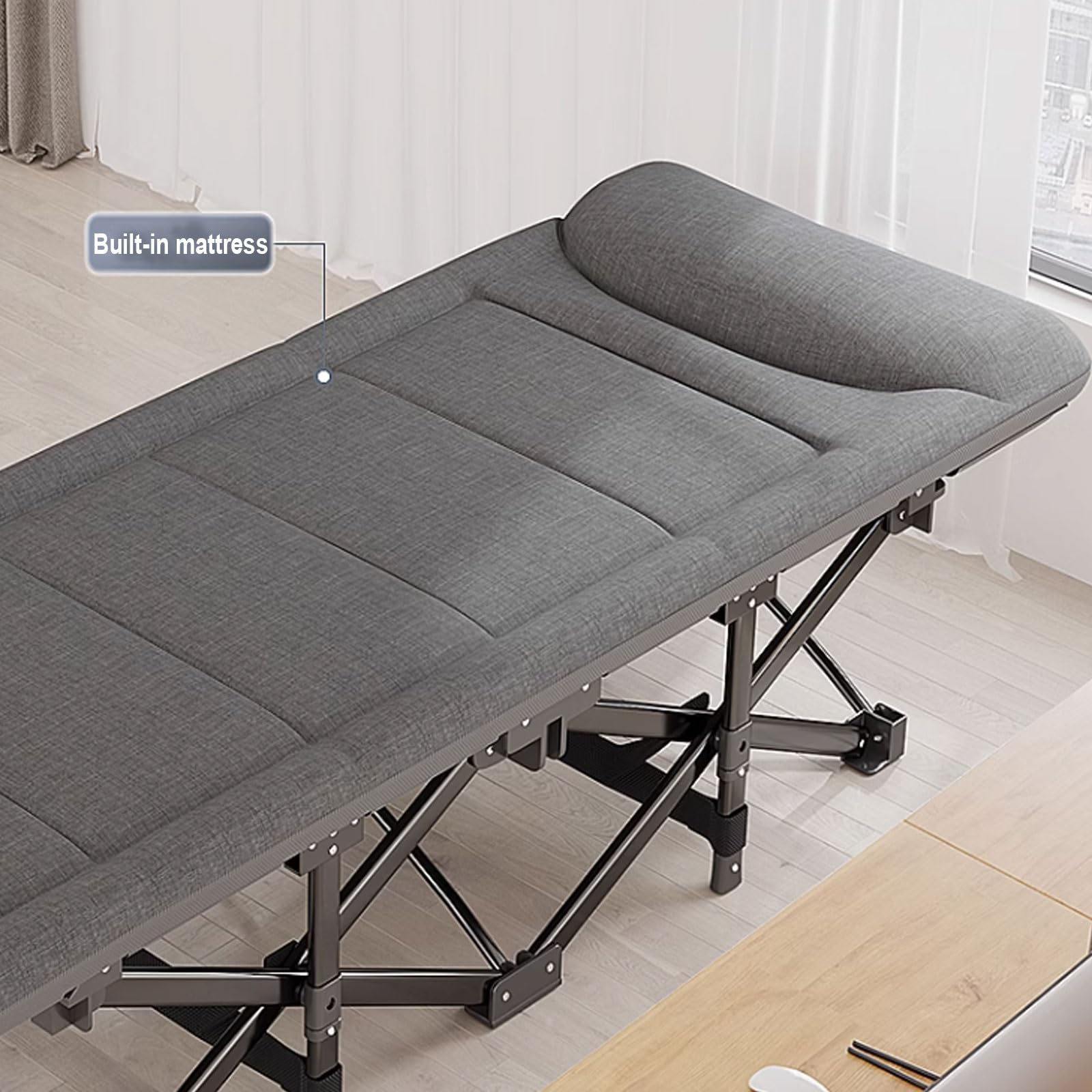 ⭐️新品⭐️ 折りたたみベッド 簡易ベッド 折り畳み式ベッド 組立簡単 ダークグレー 山善 折りたたみベッド シングル 簡易ベッド 折りたたみ 組立