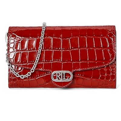 Lauren Ralph Lauren Croc embossed Medium Adair Crossbody Wallet Women