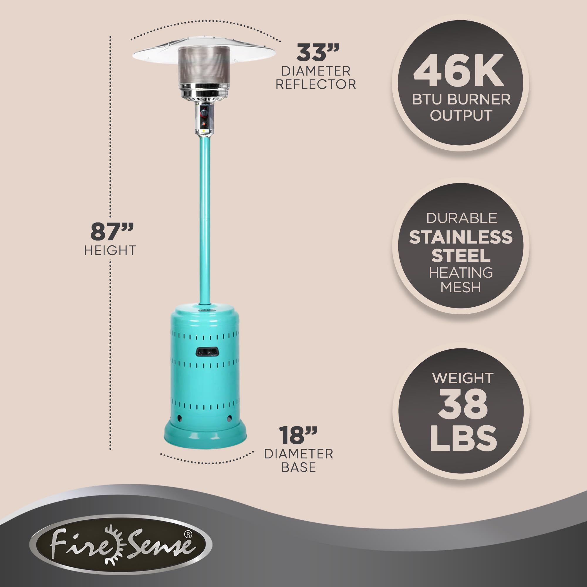 Propane Tank Fire Sense Patio Heater Reflector Fire Sense