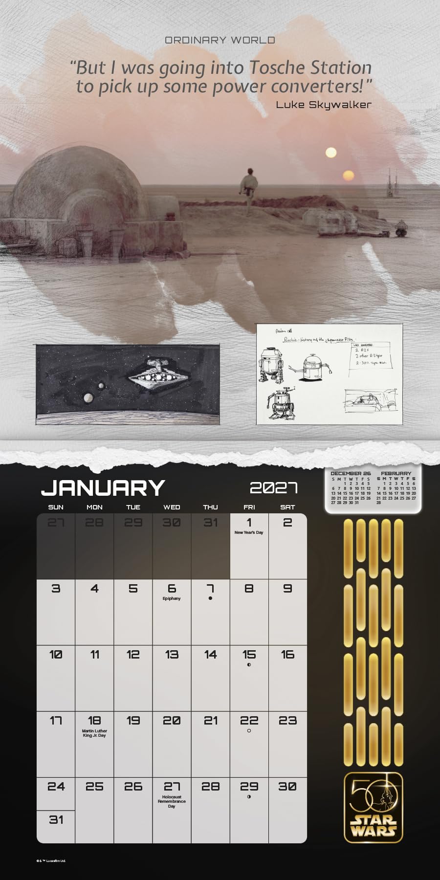 2027 Star Wars 50th Anniversary Collector's Edition Calendar