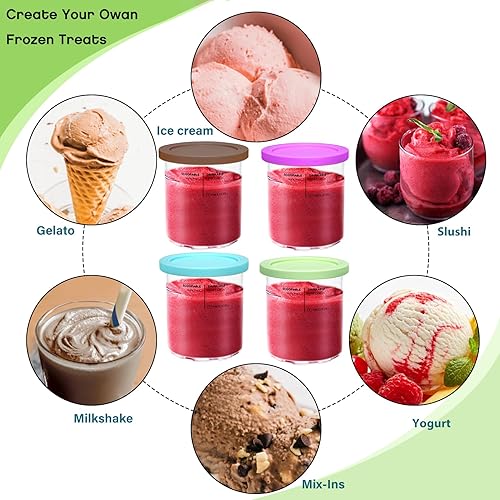 Miniatura 5 de SLLFLY Juego de pintas y tapas para Ninja Creami Deluxe, compatible con Ninja 11 en 1 NC501 NC500 Series Creami Deluxe Ice Cream Maker, 24oz NC501