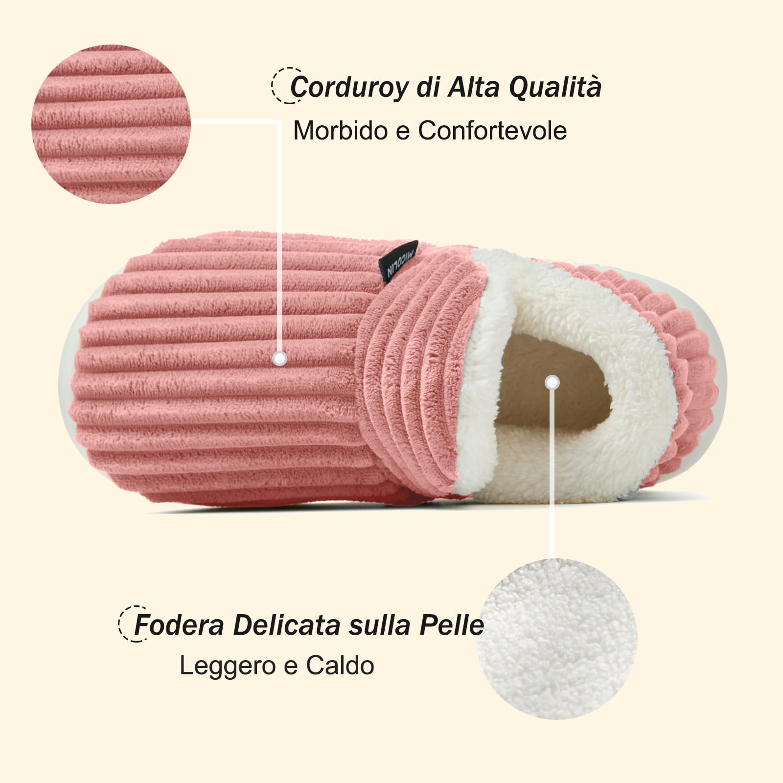 Donpapa Ciabatte Donna Uomo Invernali Pantofole Calde Peluche Chiuse Comode Memory foam Antiscivolo Inverno Scarpe