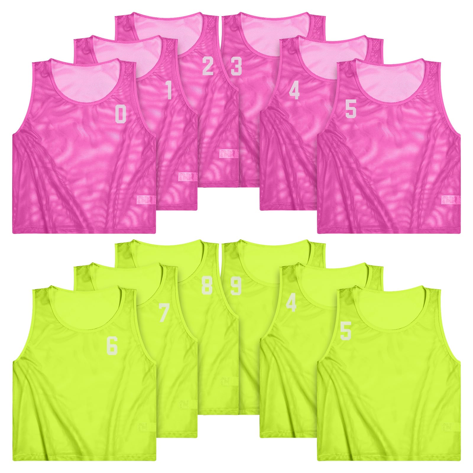 Boyiee Pinnies Scrimmage Vests, Nylon Mesh Team Practice Jersey Youth Pinnies for Sports Basketball Soccer Football