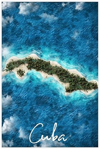 KSHTT Póster de lienzo de Cuba para decoración de pared, pinturas impresas para sala de estar, dormitorio, sin marco 24 x 36 pulgadas (23.6 x 35.4