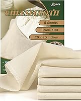 Vista 8 de Estopilla para colar grado 100, 12 piezas de estopilla reutilizable con dobladillo de 20 x 20 pulgadas, 100% algodón sin blanquear para colar