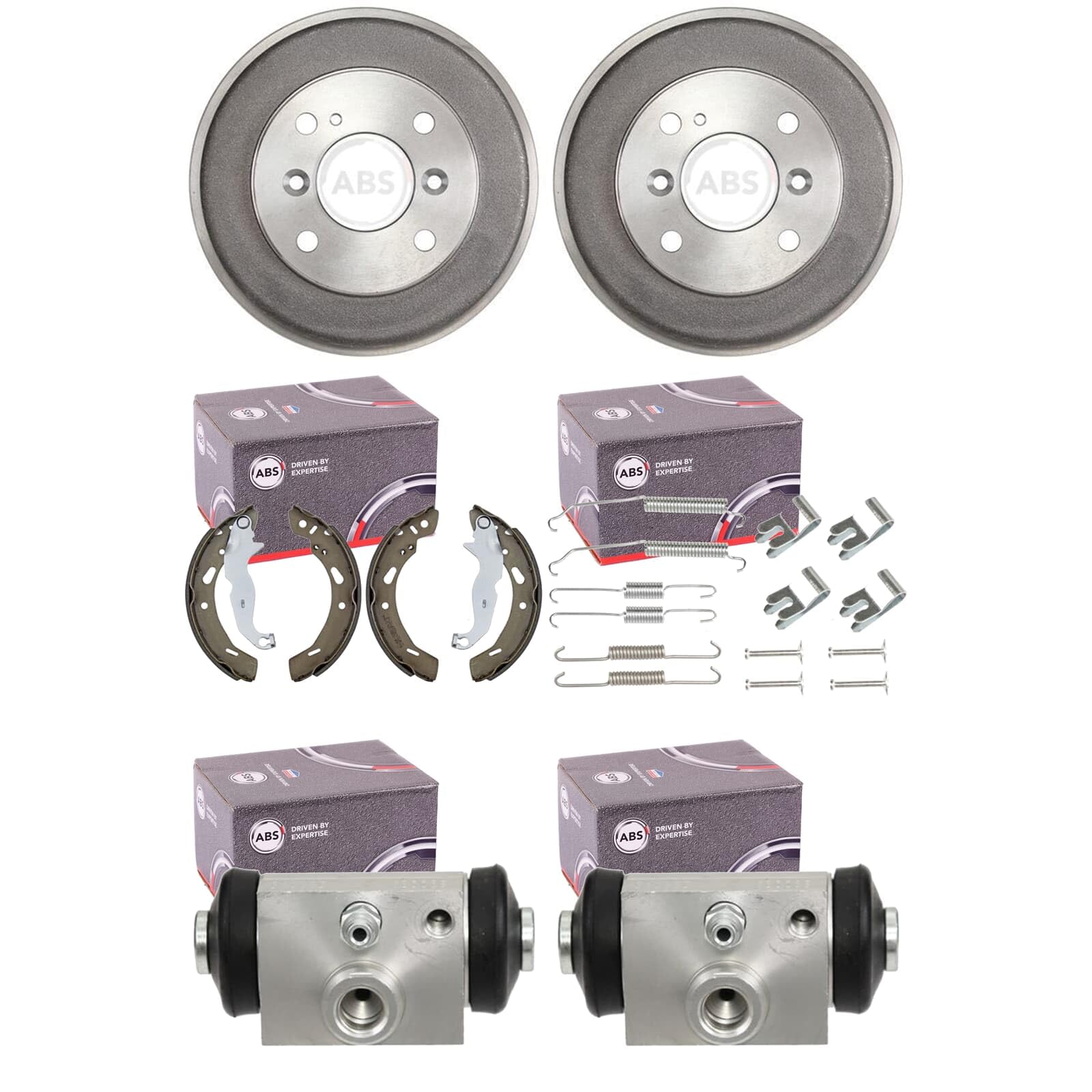 ABS Bremstrommeln Ø200mm + Backen + Radzylinder hinten | 2867-S + 9374 + 0882Q + 52159 Kompatibel mit Fiesta Stufenheck,fiesta VI (CB1, Ccn),fiesta VI Van