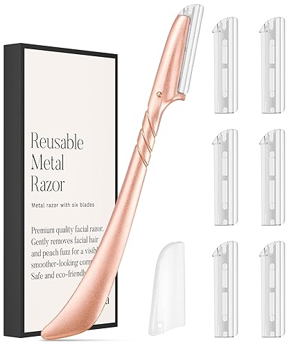 ennva Maquinilla de afeitar de cejas para mujer, herramienta de dermaplaning para recortar cejas, moldeador ergonómico de cejas y afeitadora facial