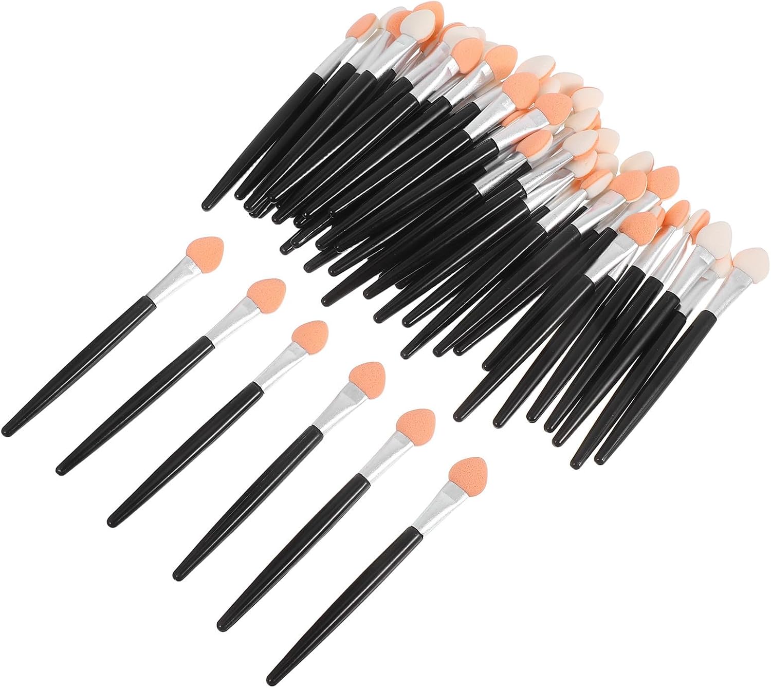 HOMSFOU 50pcs Sponge Painting Brush Set with Precision Sponge Applicator for Smooth Color Blending, Endurable Aluminum and Plastic Handle, for Scrapbooking and DIY Crafts