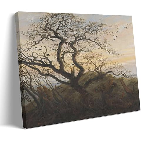 Caspar David Friedrich Painter Works《The Tree of Crows》posters Wall Art Gifts Bedroom Prints Home Decor Hanging Picture Canvas Paintings 24x36inch(60x90cm)