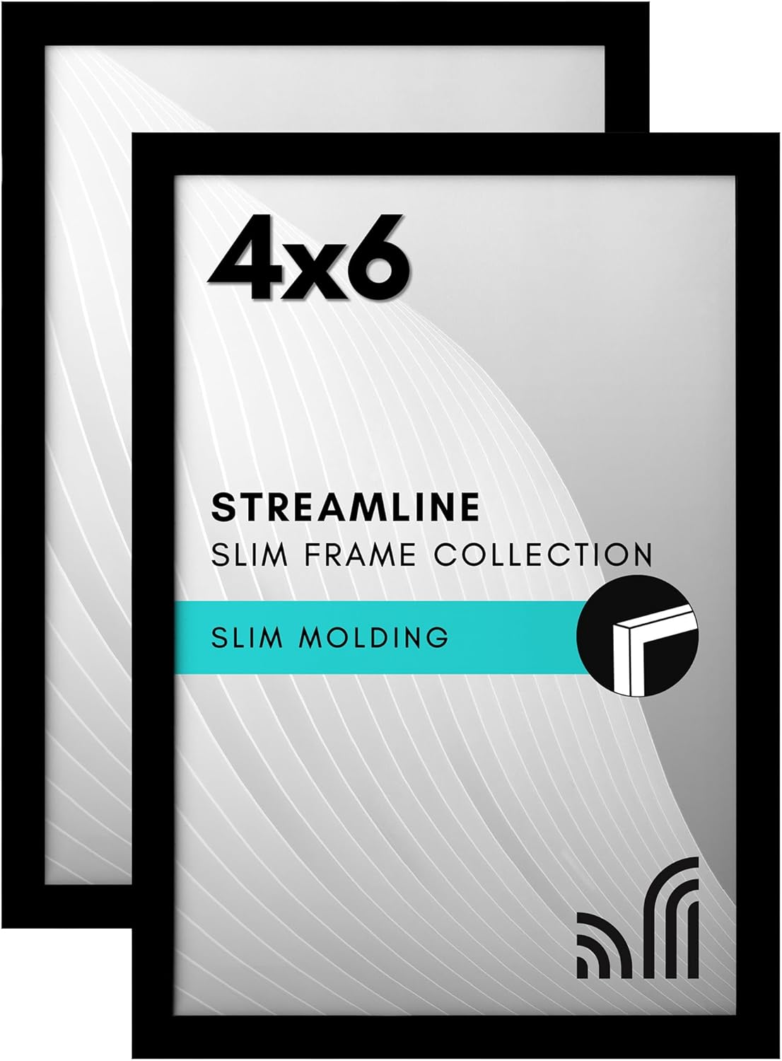 Americanflat 16x20 Picture Frame with Polished Plexiglass - Set of 2 - Streamline Collection - Thin Border Photo Frame for Wall Display - Hanging Hardware Included - Black