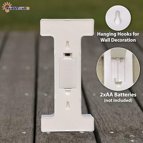 Miniatura 3 de Letras con luces LED de marquesina Sign-I, letras LED de HXWEIYE 26 alfabeto, letras iluminadas con números del 0 al 9, letras iluminadas para