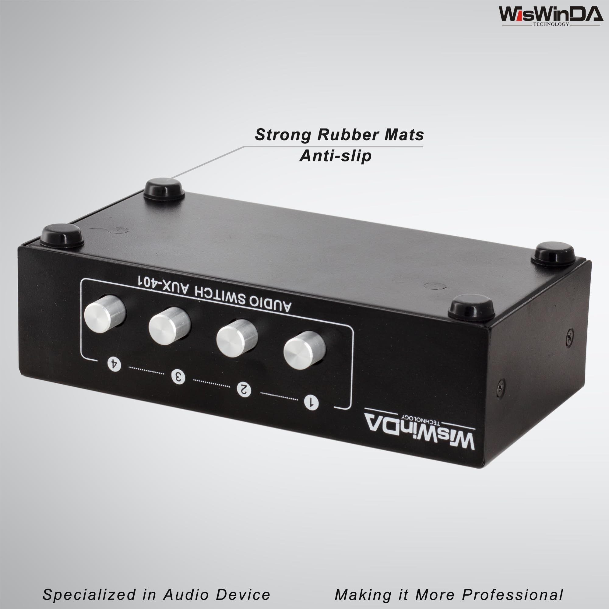 4" 1-Out RCA 3.5mm AuxAudio Switch Box Audio Convertitore Audio 4 Canali 1" 4-Out Passivo Audio Selettore Switcher Box Connettori (RCA + AUX 4IN-1OUT/1IN-4OUT)