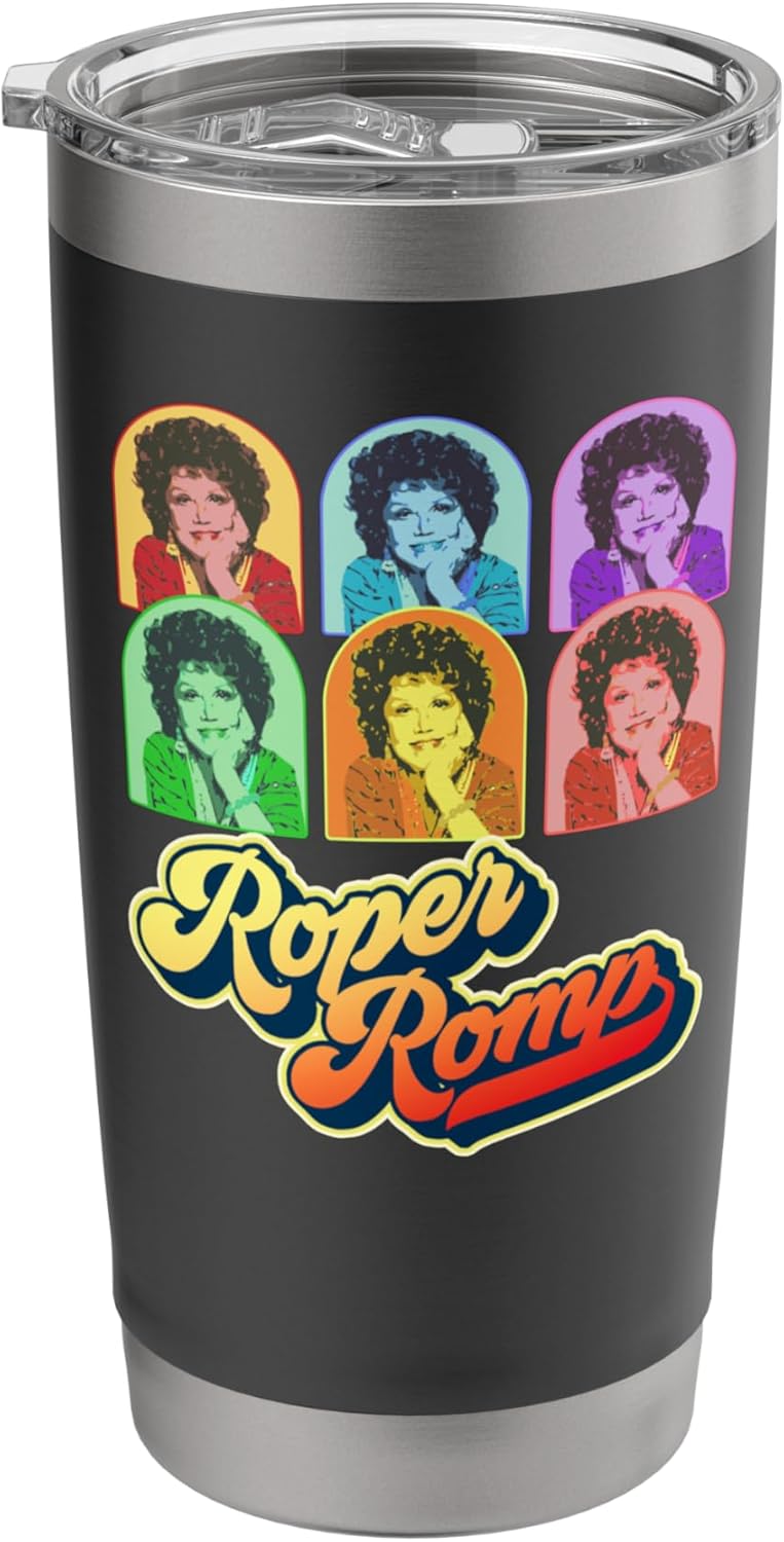 Roper Romp Pop Art Mrs. Roper Three's Company Retro Stainless Steel Insulated Tumbler