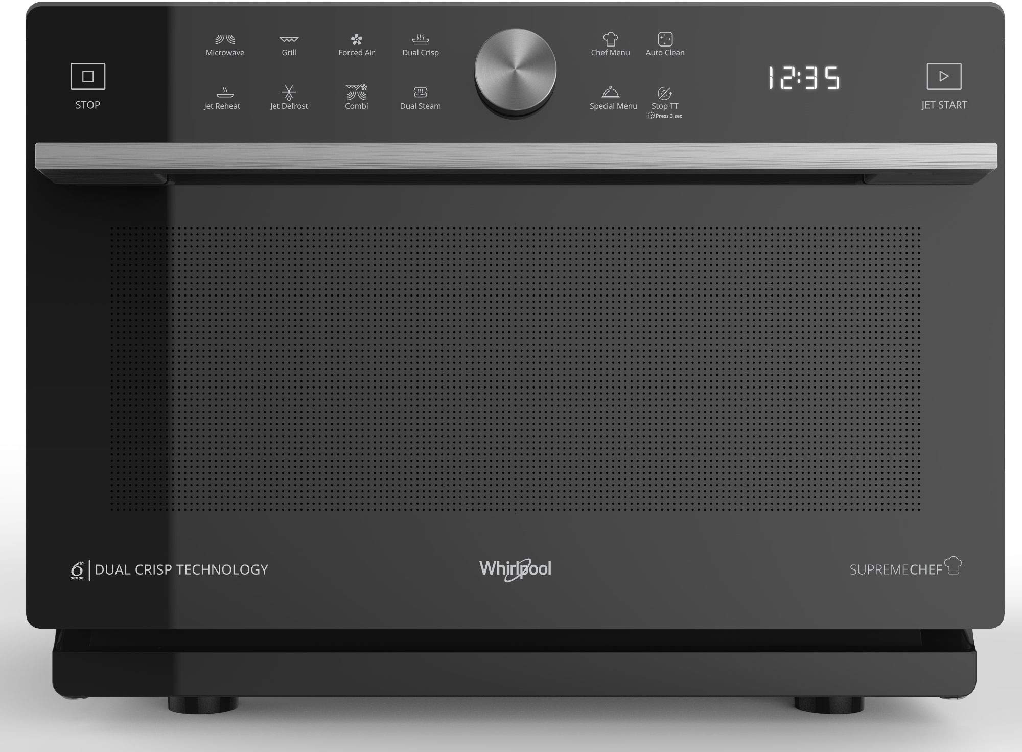 Whirlpool MWP 3391 SB Comptoir Micro-onde combiné 33L 1000W Noir, Argent - Micro-ondes (33 L, 1000 W, Rotatif, Tactil, Noir, Argent)