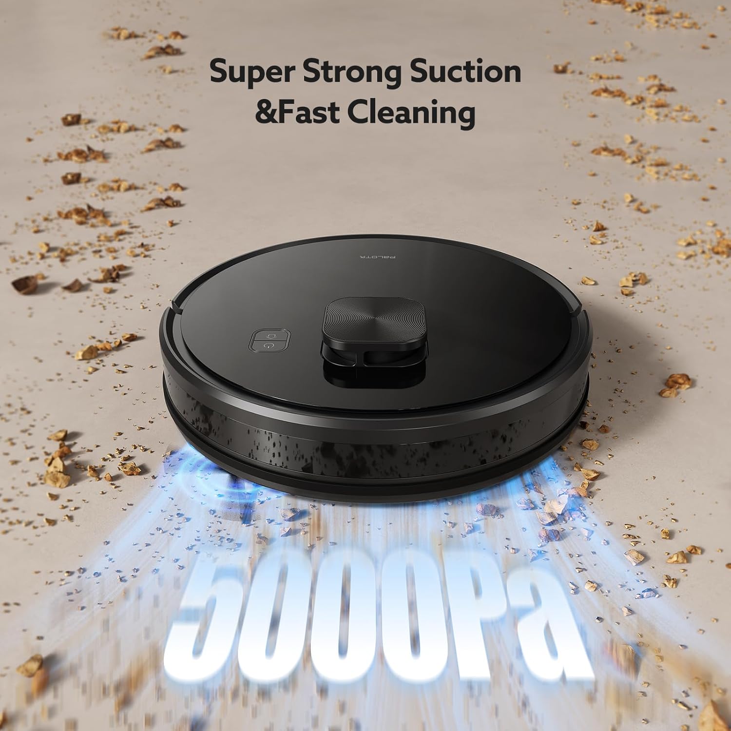 X7 Smart Laser Cleaning Robot Vacuum and Mop Combo, 5000 Pa, Efficiently Removes Various Stubborn Stains, Compatible with Alexa & Google Home, Auto-Recharge, Carpet & Hard Floor, Black