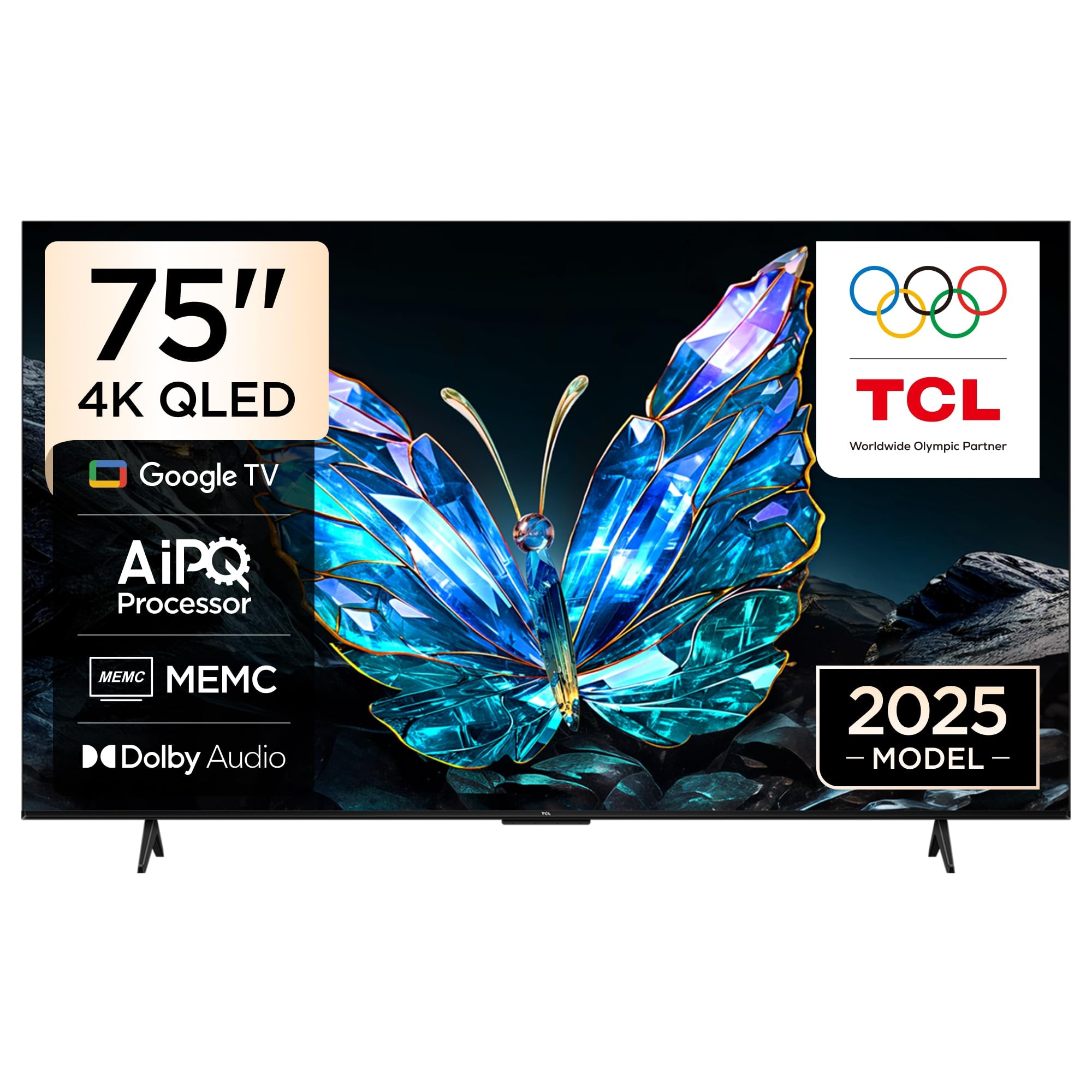 75V6C Television 75 Inch Smart TV 4K UHD HDR 10+ Gaming Google TV, Dynamic Color Enhancement, Dolby Vision Atmos, DTS Virtual X, MEMC, Voice Control, Game Master with Slim Design (2025 Model)