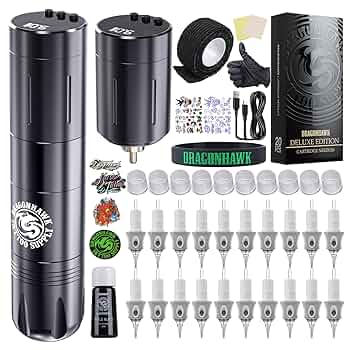タトゥーマシン Dragonhawk ワイヤレスプロモデル 正規品フルセット Amazon.com: Dragonhawk Wireless Complete Tattoo Kit Pro