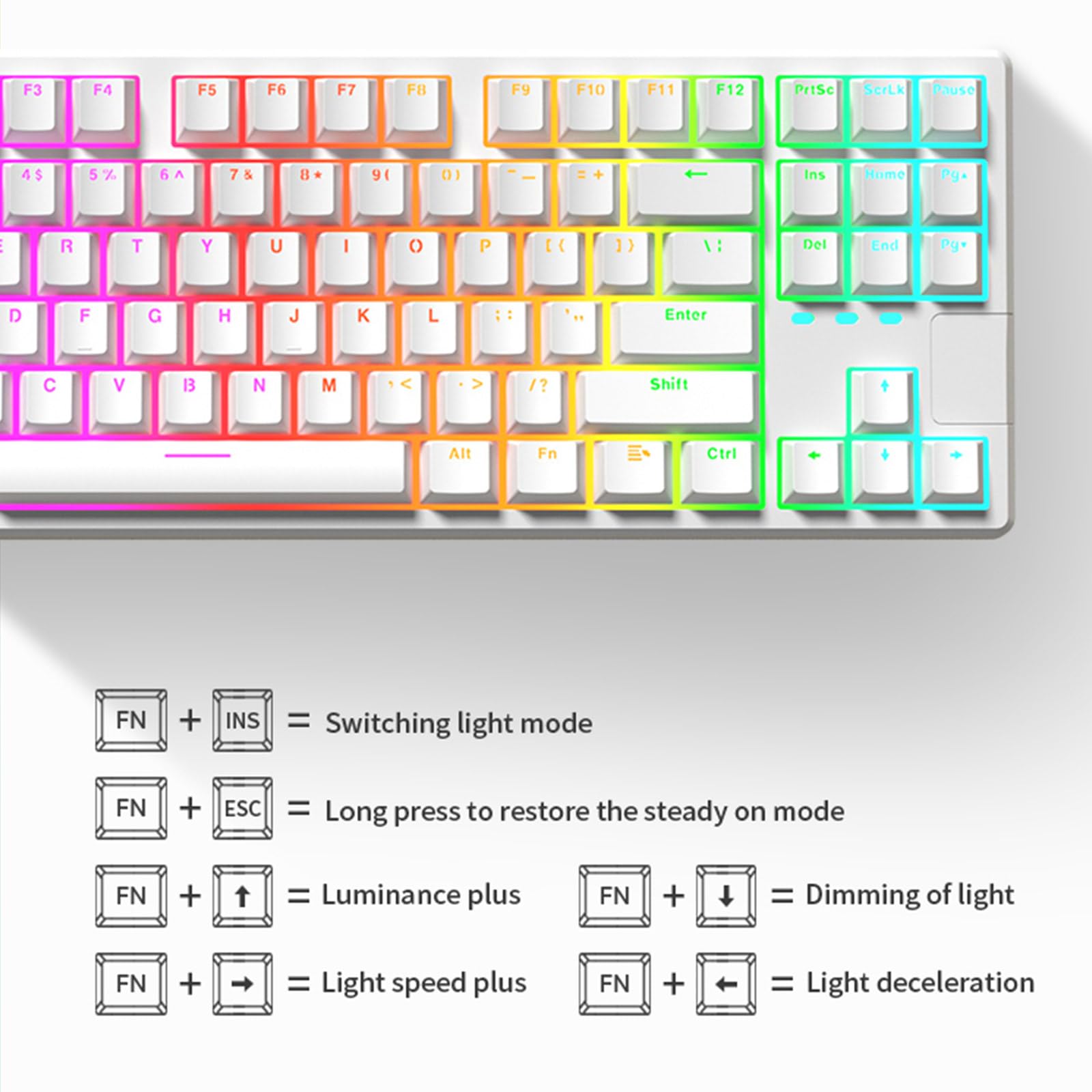 Clavier mécanique remplaçable à chaud 87 touches pour clavier de jeu PBT-Keycap Structure d'étanchéité 11 lumières Interrupteur Clavier d'ordinateur portable Clavier mécanique 87 touches