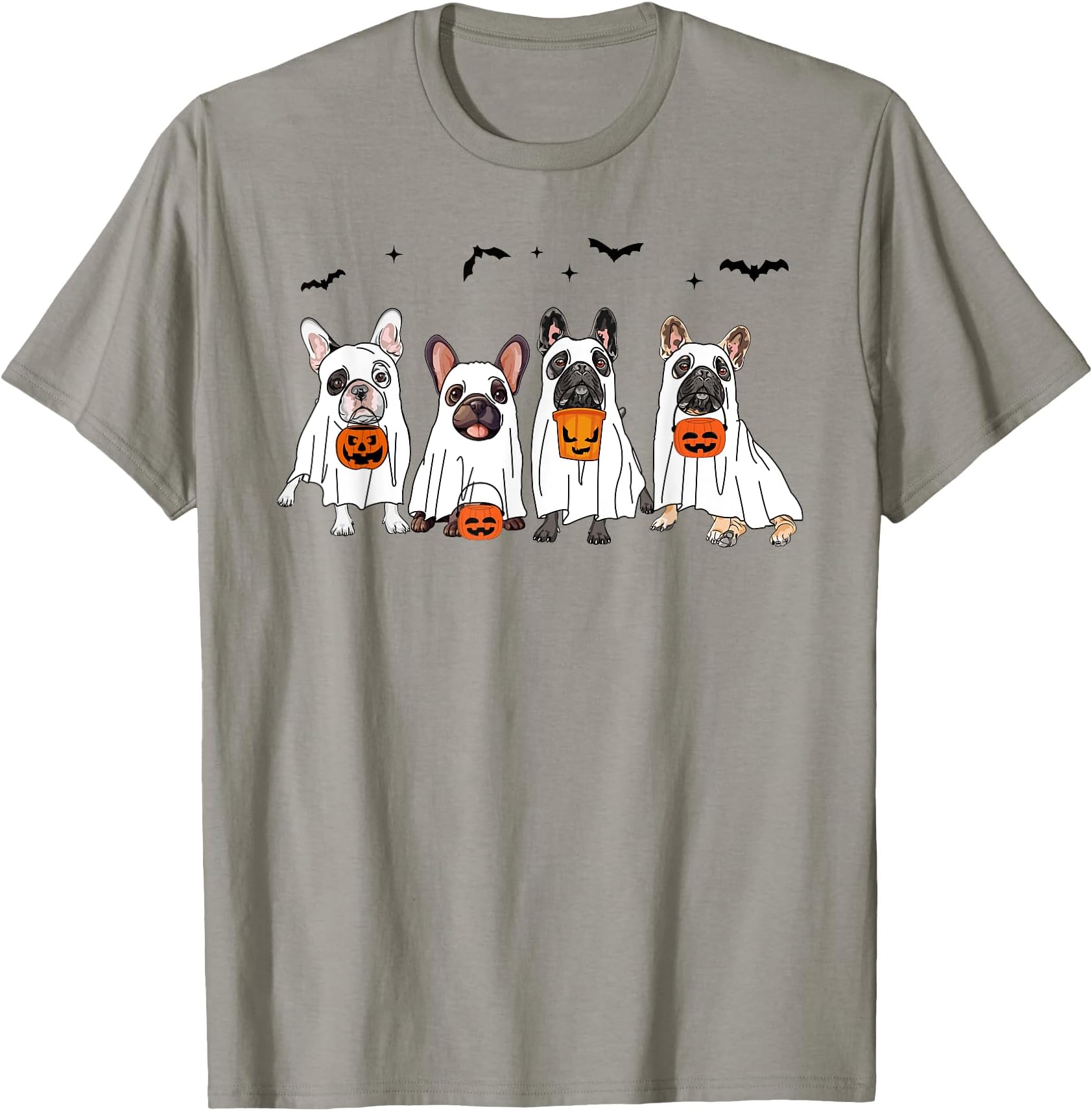 Frenchie Ghost Dog Costume Funny French Bulldog Halloween T-Shirt