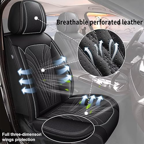 Miniatura 6 de Juego completo de fundas de asiento de automóvil para Nissan Kicks 2018-2023 2024, piel sintética, transpirable e impermeable, antideslizante, 5