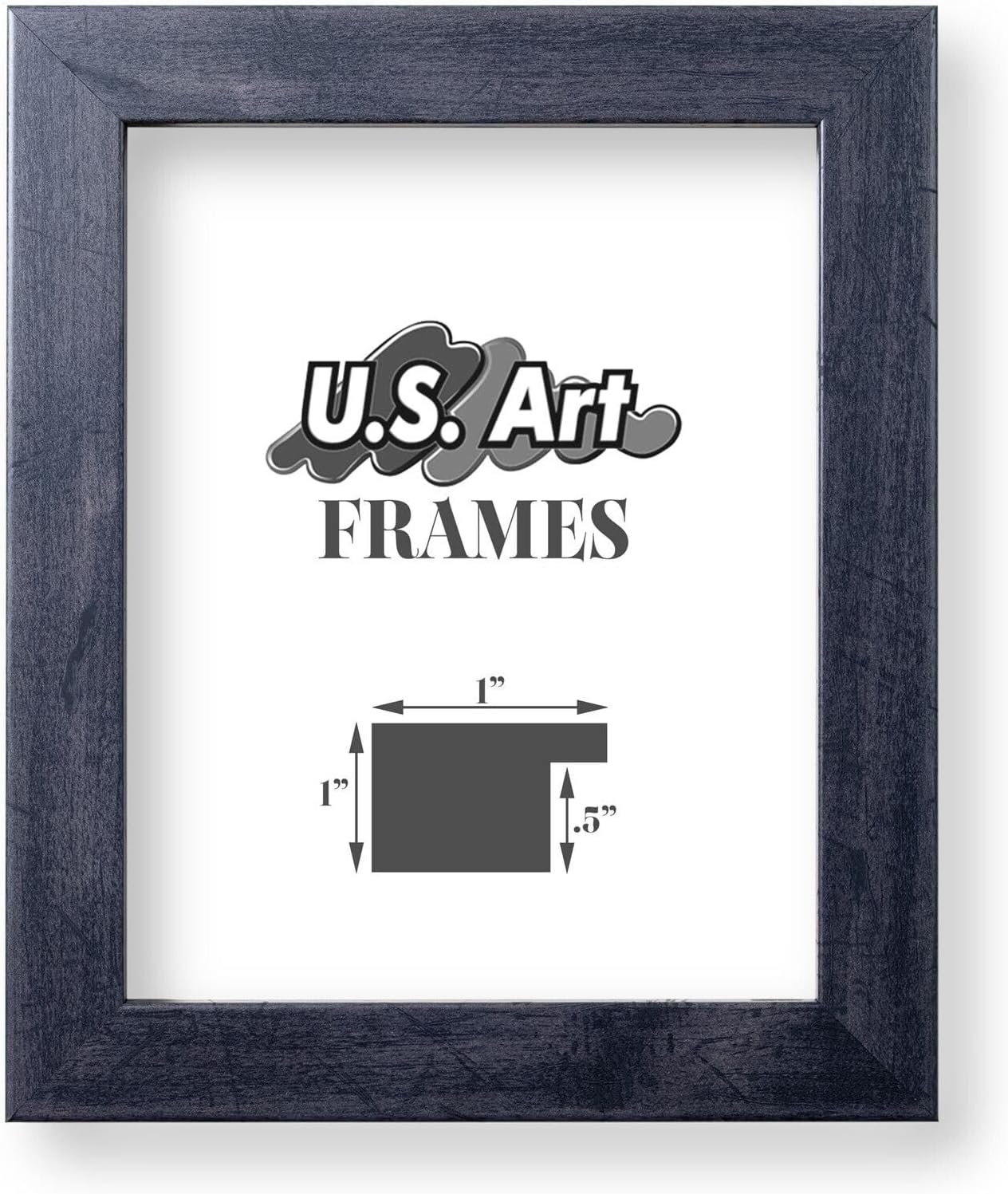 24x24 Inch Wall Decor Picture Poster Frame, Smooth Wrap Finish, 1 Inch Wide Flat, Distressed Grey, Wood Composite MDF