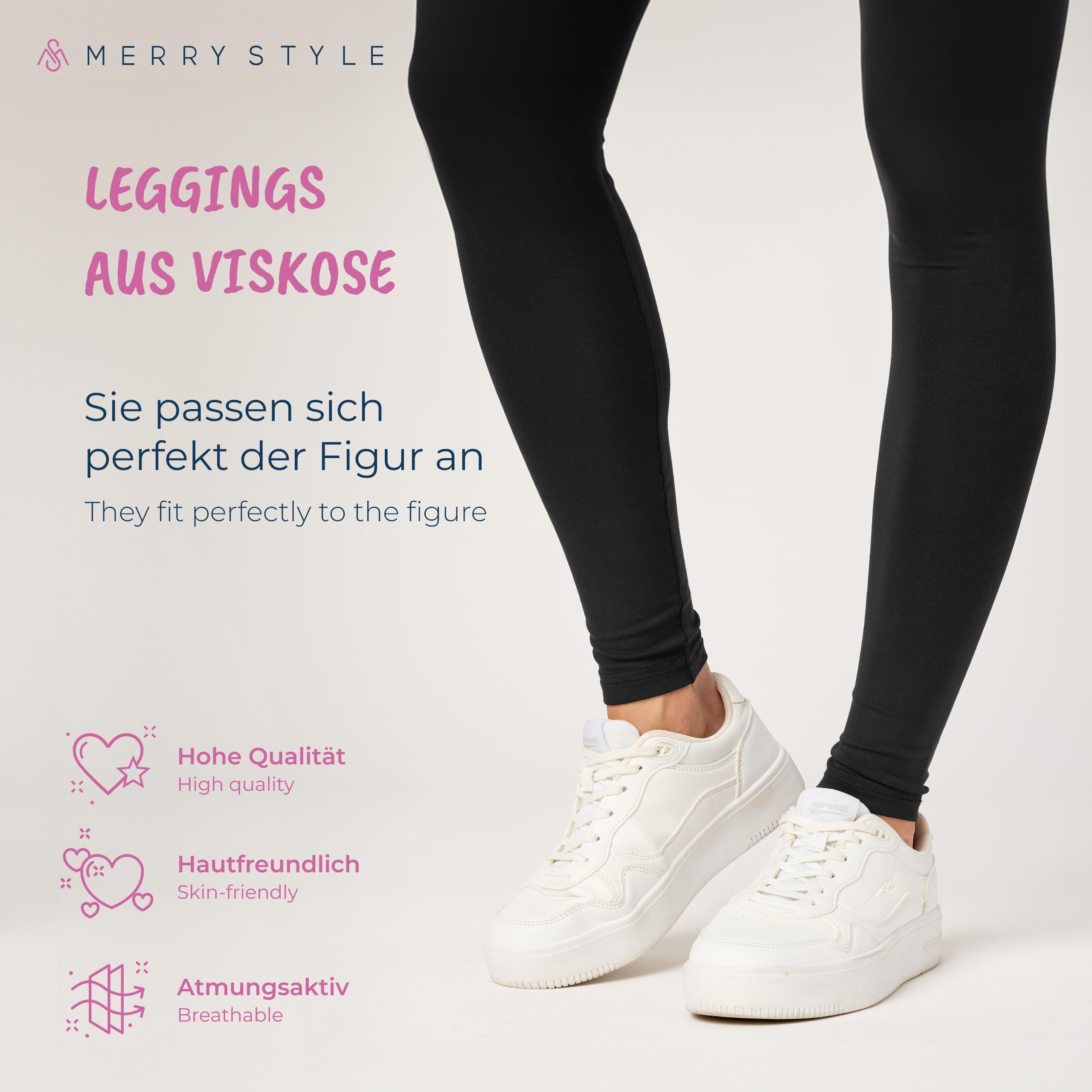 Merry Style Leginsy Damskie z Wiskozy MS10-143