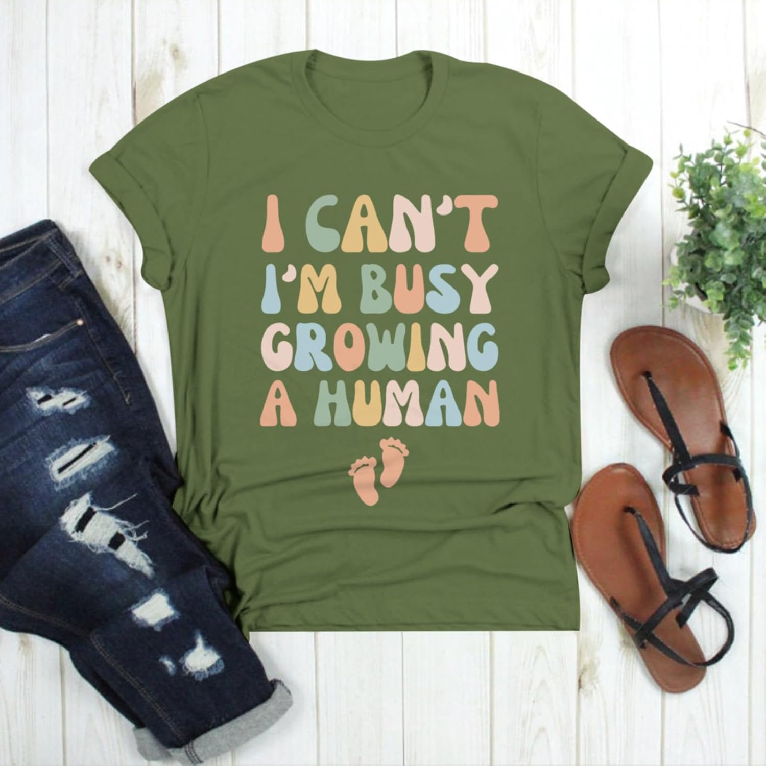 Pregnancy Announcement Shirts Growing A Human Shirt Women Cute Funny Graphic Maternity Tees Pregnant Mom Gifts Tops - Image 5