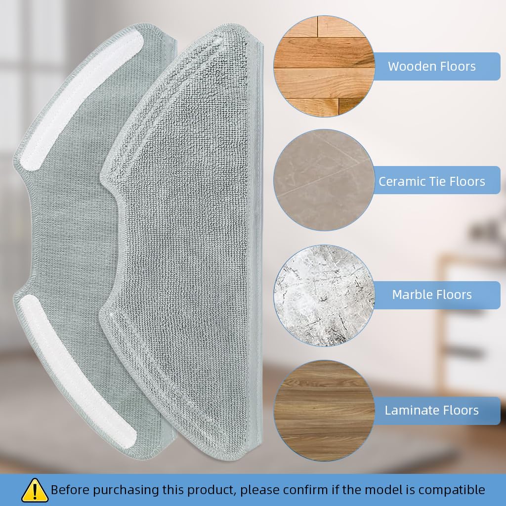 HASTHIP® Compatible with Mi Robot Vacuum Mop 2i & 2 Pro, Microfiber Mops Cloth Vacuum Cleaner Mops Cloth for Mop-P, Replacement Microfiber for Wet and Dry Cleaning, Pack of 2Pcs 2