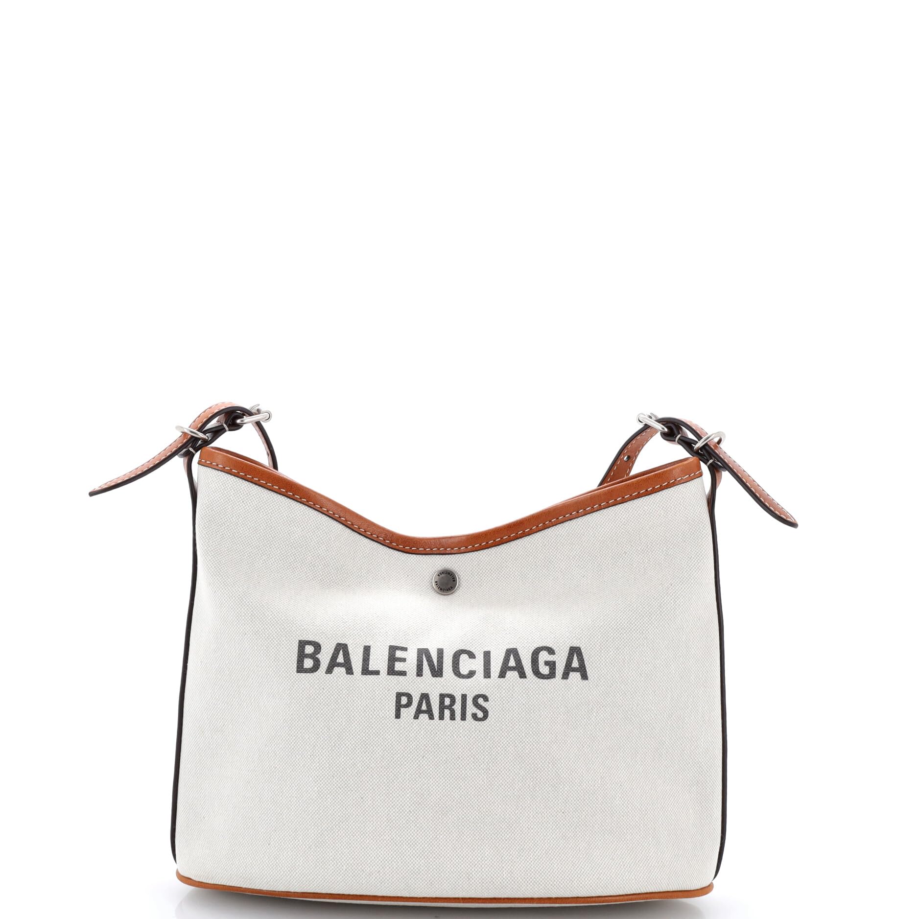 Pre-Loved Biarritz Shoulder Bag Canvas Small, Neutral