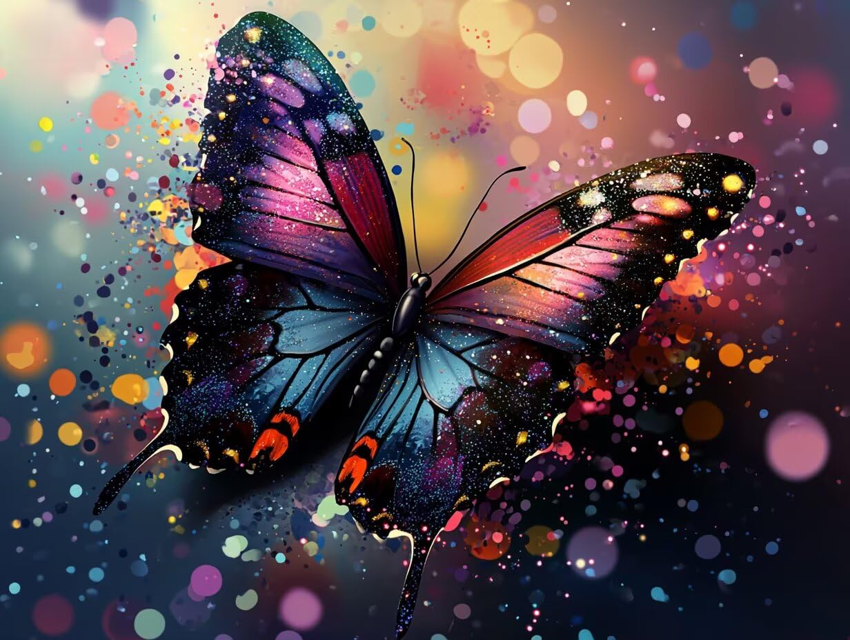 Broderie diamant kit complet 5D papillon carré 80x60cm - 8