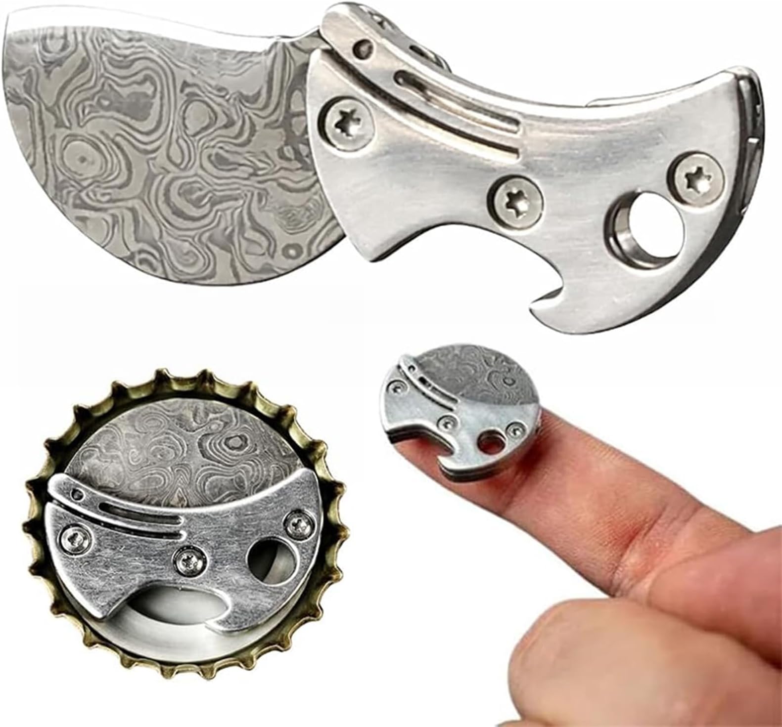 - Mini Titanium Compact Bottle Opener, Multifunctional EDC Keychain Tool with Cutter, Lightweight Portable Cap Opener for Outdoor Camping, Travel, DIY & Everyday Carry Gear (1PC)
