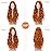 Orange Wig-Long Orange Wavy Wigs for Women Natural Curly Synthetic Wig Heat Resistant Fiber Wigs for Daily Party Use