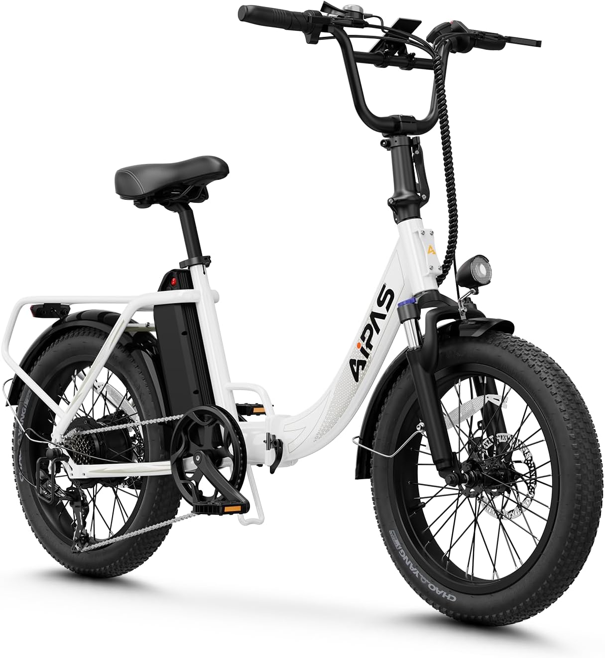 A4 Folding Electric Bike with 1000W Motor Peak,20”Fat Tire,48V 12.8Ah Removable Battery,28MPH Max Speed,62 Miles Range,Step-Thru Electric Commuter Ebike for Adults