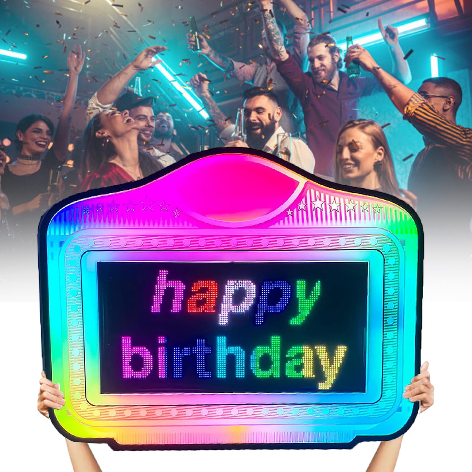 Bottle Service Sign VIP,APP Settings Scroll Play LED Color Display Screen,for Wedding,Parties,Club,Party,Bar etc.