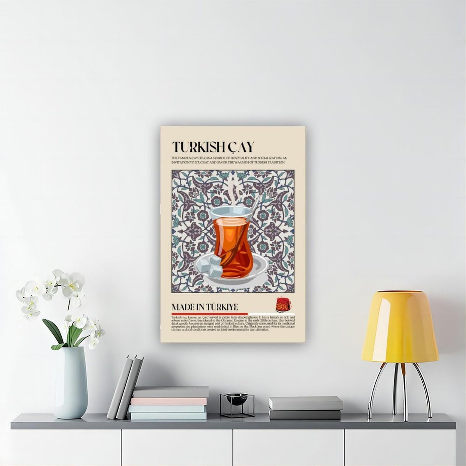 Restaurant-Poster, türkischer Tee, Leinwand-Poster, Schlafzimmer, Dekoration, Landschaft, Büro, Raumdekoration, Geschenk, 40,6 x 61 cm (L x B)