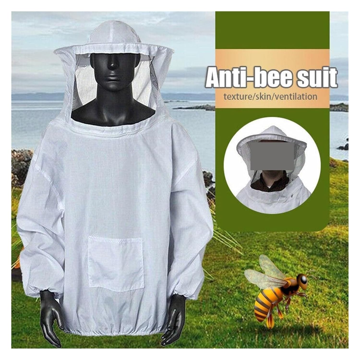 Beekeeping, Bee Protective Clothes, Siam Beekeeping Suit, Half Jacket, Beekeeper, Hat, Bite Protection, Agricultural Honey Maintenance,for Beekeepers