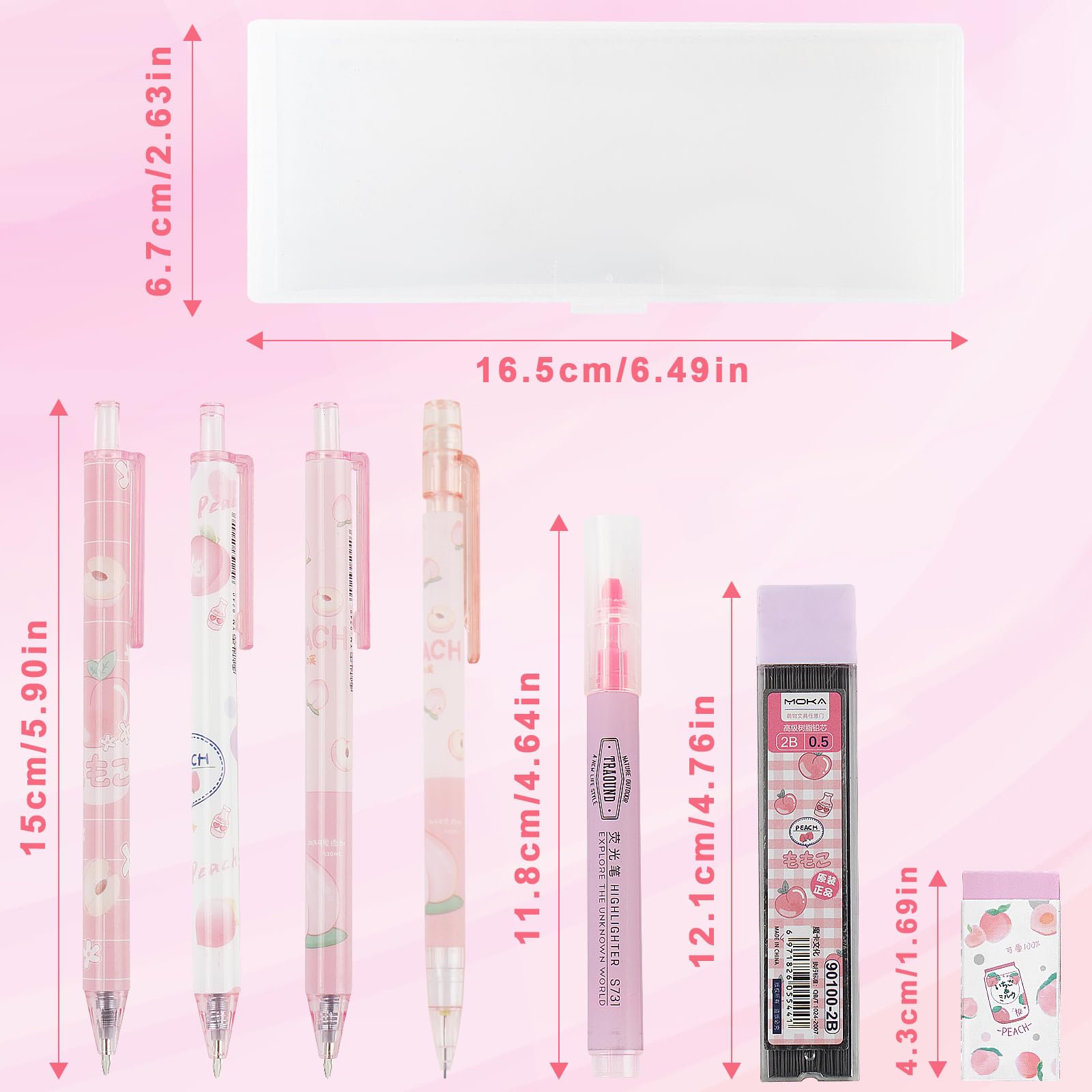 Amazon.co.jp: ITAWIXS ピンク かわいい文房具セット 3本 かわいいペン