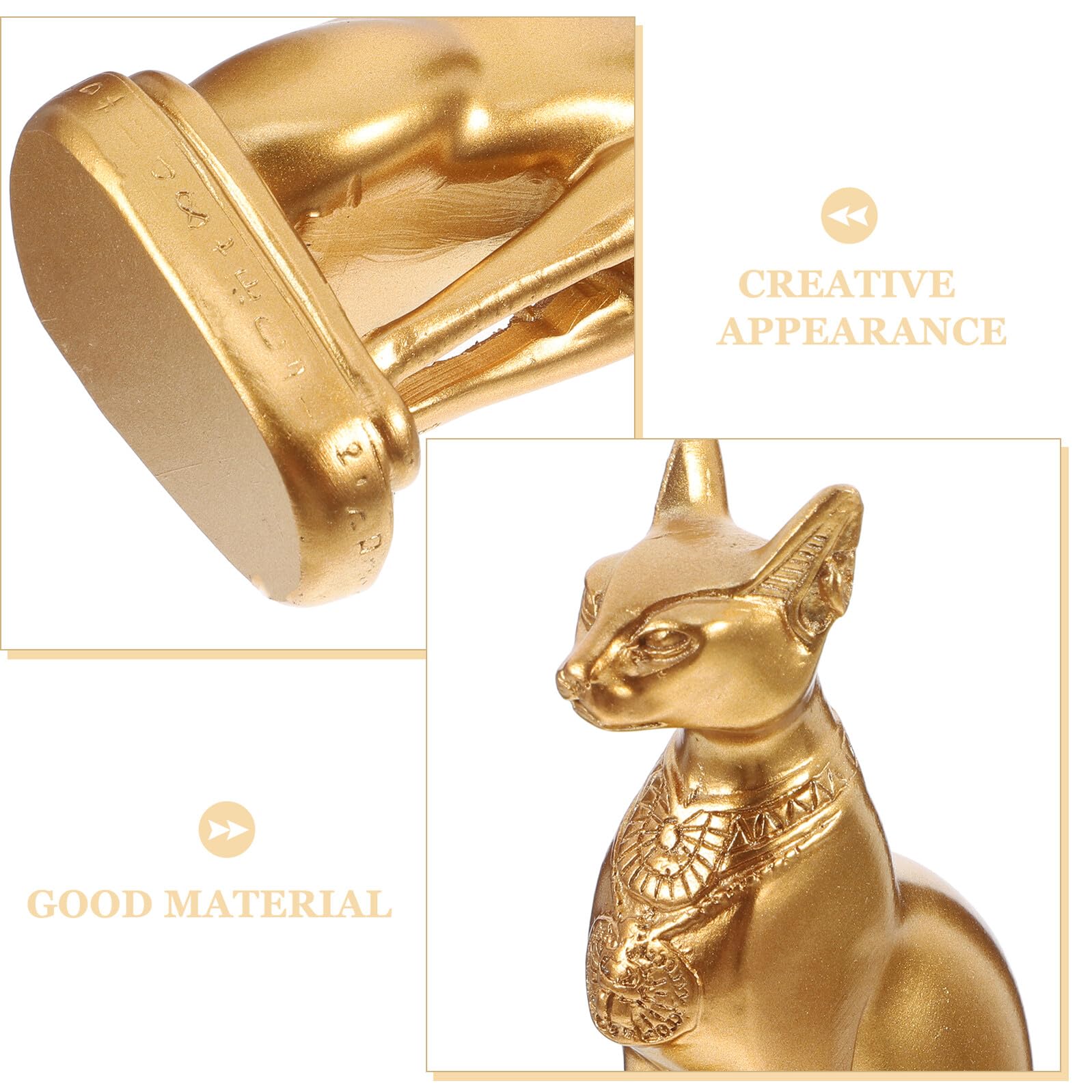 jojofuny Estatua de Gato Egipcio Bastet Resina Dorada Figura Decorativa para Hogar y Mesa Adorno Artístico Elegante para Interior