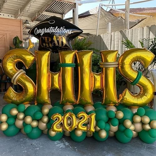 Vista 38 de Globos dorados de la letra U de 40 pulgadas, globos grandes del alfabeto U, helio dorado de papel de aluminio Mylar para decoración de cumpleaños