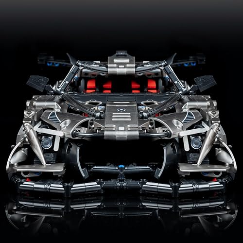 Miniatura 6 de UNCLE BRICK APO - Juego de bloques de construcción de autos deportivos súper plateados, modelo MOC 114, compatible con juegos de autos técnicos Lego