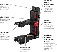 Vista 2 de Firecore Soporte magnético de nivel láser en forma de L ajustable de 1/4 pulgadas y 5/8 pulgadas, base de posicionamiento láser FLM60A