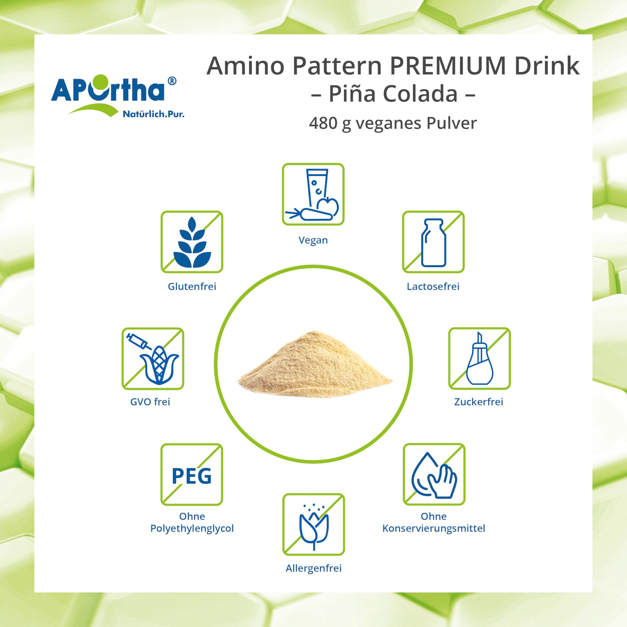 APOrtha® Multi essential Amino Pattern I 480 g Pina Colada Drink mit 8 essentiellen Aminosäuren nach Prof. Dr. Lucà- Moretti für optimierte Eiweißversorgung I Aminosäuren komplex hochdosiert EAA