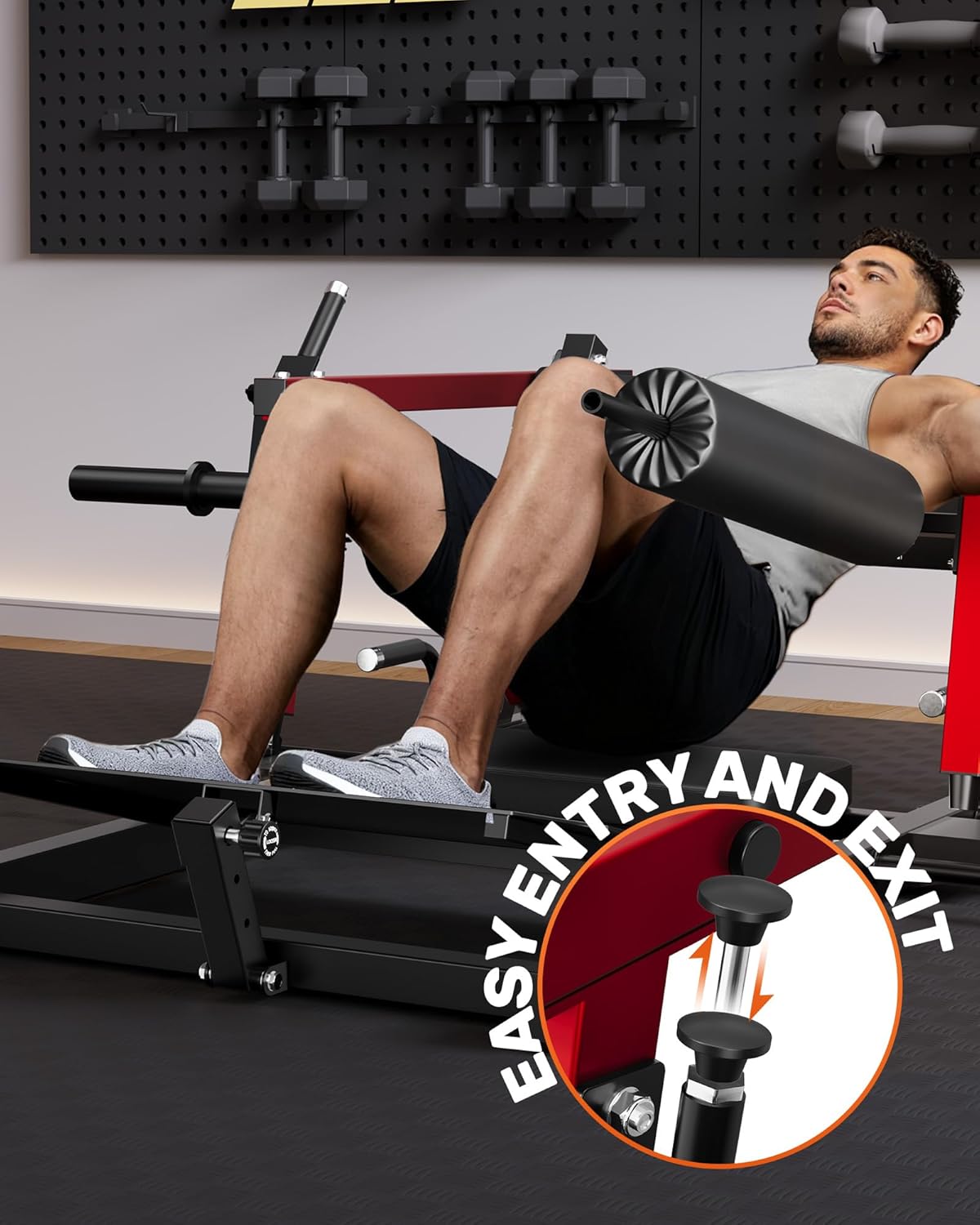 JELENS Hip Thrust Machine, 800LB Glute Bridge Machine with Weight Holder, Heavy Duty Plate-Loaded Butt Workout Equipment, Glute Trainer for Home Gym
