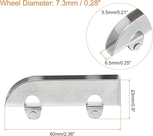 Miniatura 2 de uxcell Conjunto de rodillos para puerta corredera, ruedas de puerta corrediza de patio con rodamientos de bolas, paquete de 8