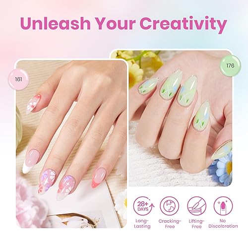 Miniatura 18 de Beetles - Kit de extensión de gel de uñas de polietileno, 6 colores de gelatina nude con solución deslizante, mejora de uñas para principiantes y 0