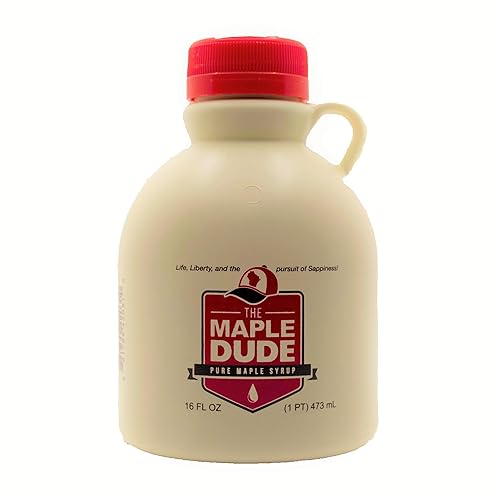 The Maple Dude - Jarabe de arce puro - (mediano, 16 onzas - pinta)  Natural  Hecho en Wisconsin  Ideal para panquequeswaffles