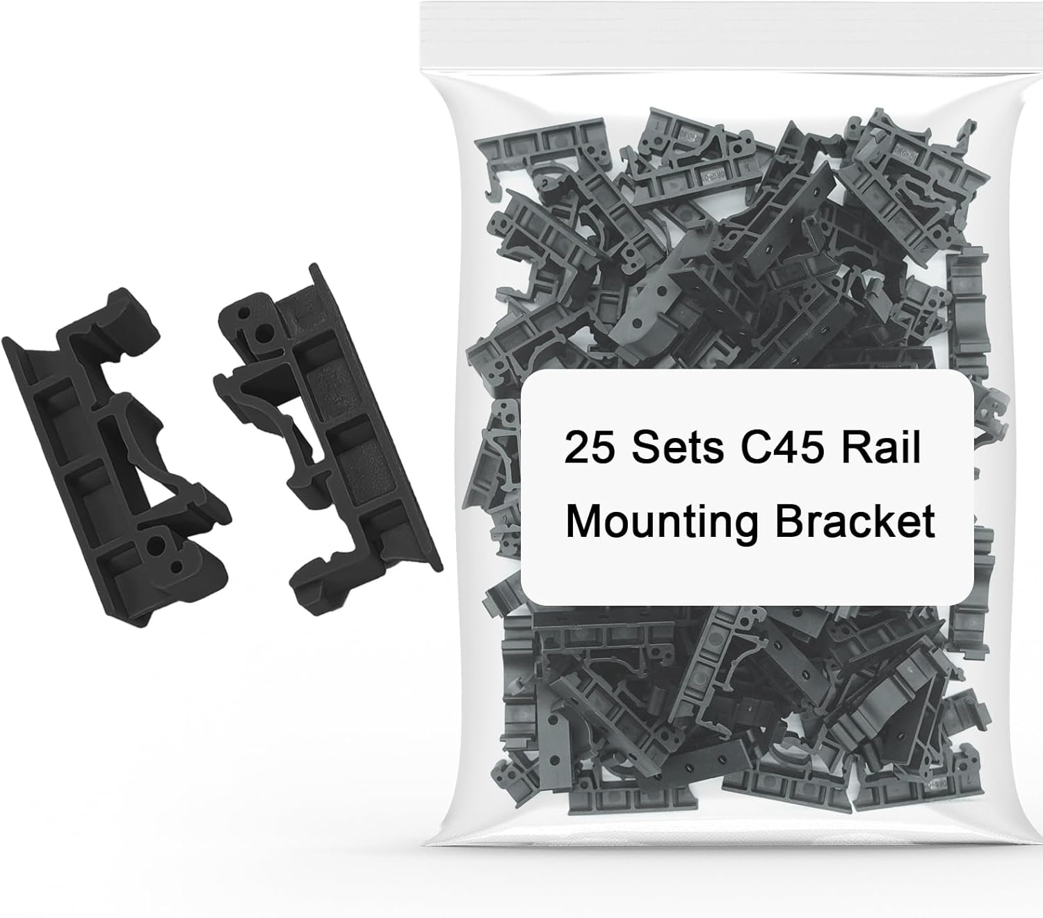 50Sets C45 DIN Rail PCB Mounting Bracket Holder Carrier Clips for Width 15mm or 35mm Circuit Board Mounting Bracket Din Rail